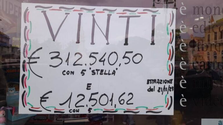 Totalizzato un “5” con “Stella” all’edicola dei fratelli Piccione a Patti, unica vincita in Italia: vinti oltre 300 mila euro