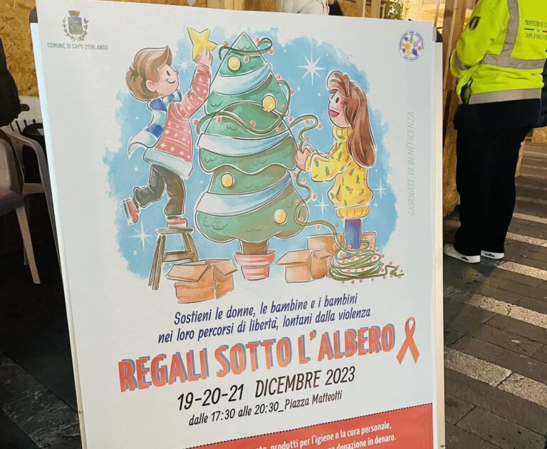 Capo d’Orlando – Un aiuto alle donne e ai bimbi vittime di violenza con “Regali sotto l’Albero – Giornate di Beneficenza”