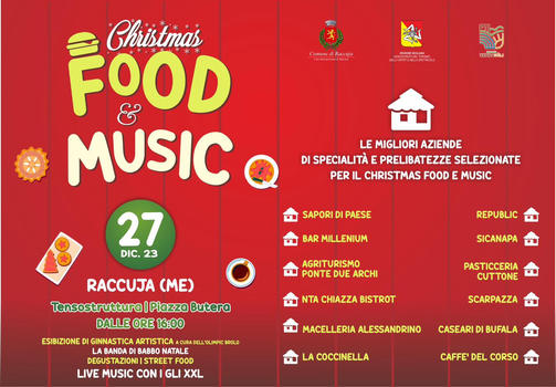 Raccuja – Il 27 dicembre torna l’appuntamento con Christmas Food&Music!