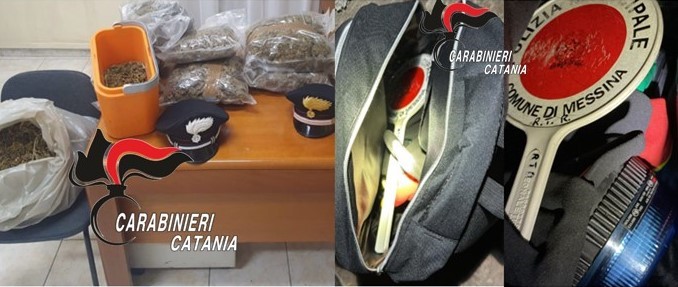 Luci blu e paletta della municipale di Messina: fermato e rapinato autotrasportatore. Nel covo dei malviventi trovate auto rubate e 9 kg di droga