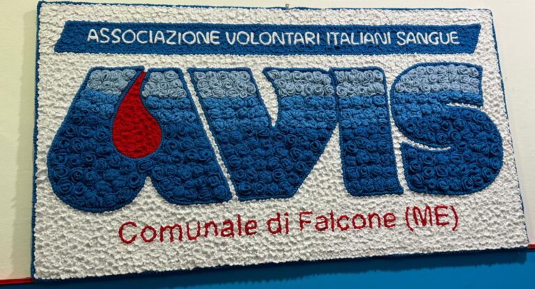 Falcone – Donato all’Avis dalle socie “le radici del cuore”, un quadro con 2900 roselline, rappresentante il logo