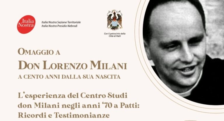 Patti: Don Lorenzo Milani, prete rivoluzionario, convegno di Italia Nostra Presidio Nebrodi