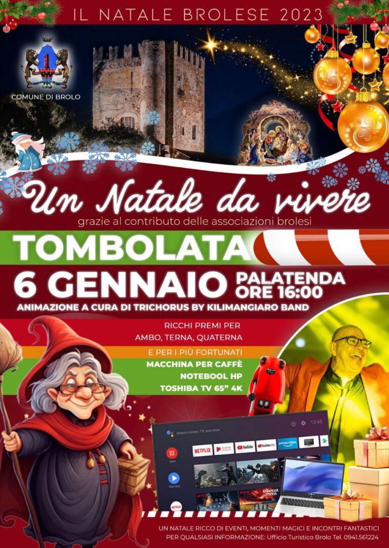 Tutto pronto per la tombolata del 6 gennaio al nuovo Palatenda di Brolo