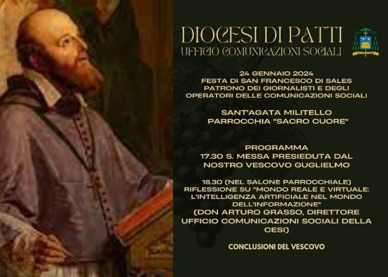 Sant’Agata Militello: il 24 gennaio la festa di San Francesco di Sales