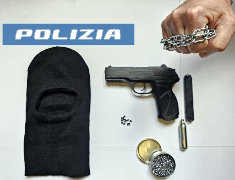 Controlli pre-partita Acireale-Città di Sant’Agata: trovata pistola spara piombini e catena in un borsello. Denunciato 19enne