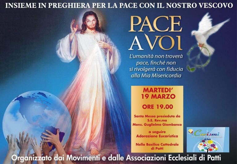 Patti: il 19 marzo si prega per la pace in Cattedrale