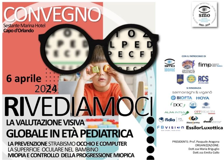 “Rivediamoci” – Domani a Capo d’Orlando un convegno sulla valutazione visiva globale in età pediatrica