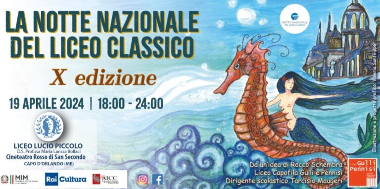 Capo d’Orlando – Il Liceo Lucio Piccolo presente alla Notte Nazionale del Liceo Classico: appuntamento venerdì 19 aprile