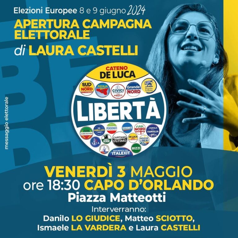 La lista Libertà di Cateno De Luca si presenta a Capo d’Orlando. Appuntamento venerdì alle 18.30 in Piazza Matteotti