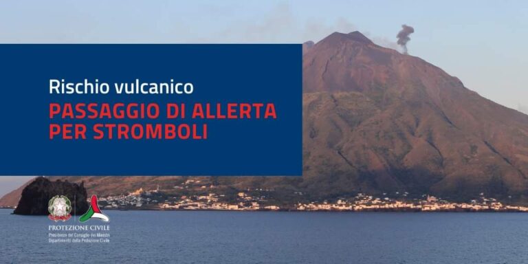 Attività vulcanica a Stromboli, livello di allerta da arancione a rossa. Attivata la fase operativa di Protezione Civile di “pre-allarme”