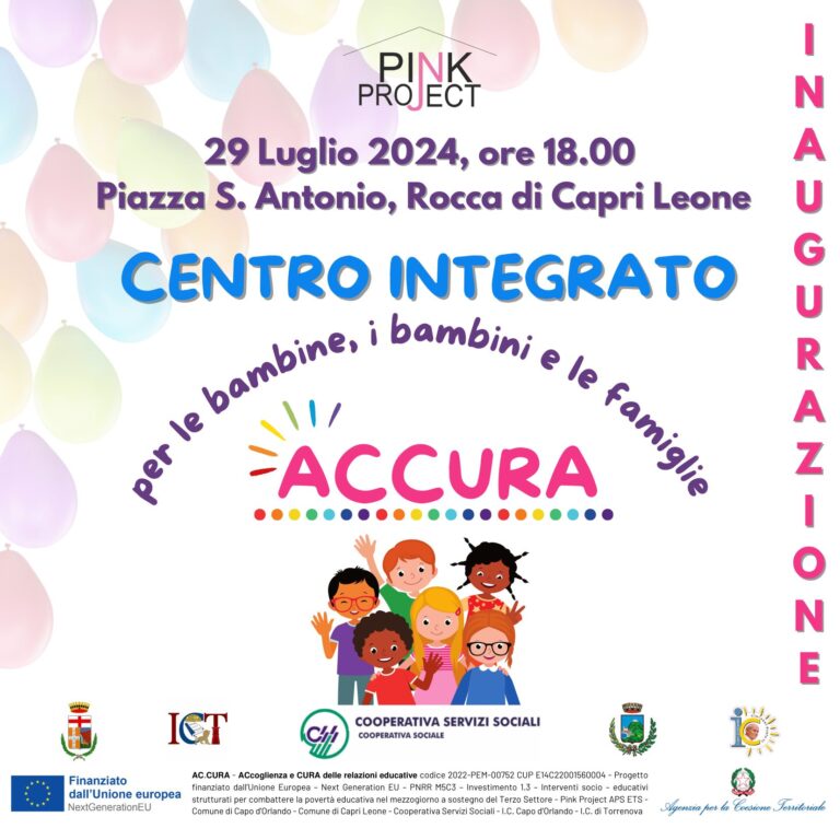 A Rocca di Capri Leone il 29 luglio l’inaugurazione del Centro integrato “ACCURA” rivolto a bambini e famiglie