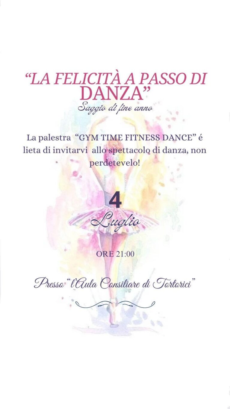 Tortorici, il 4 luglio spettacolo di danza della Gym Time Fitness Dance