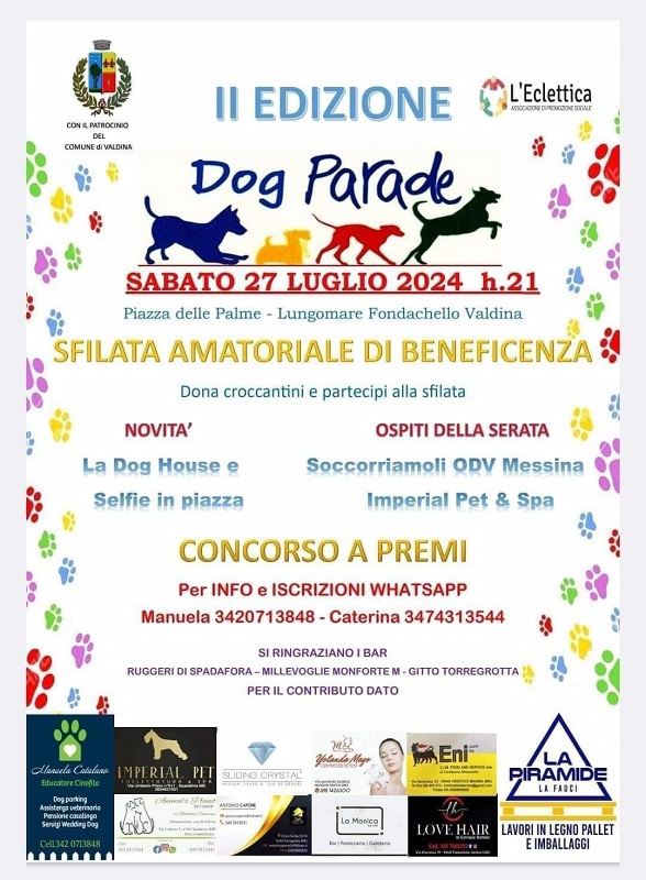 Valdina: II° edizione di “Dog Parade” con sfilata amatoriale di beneficenza