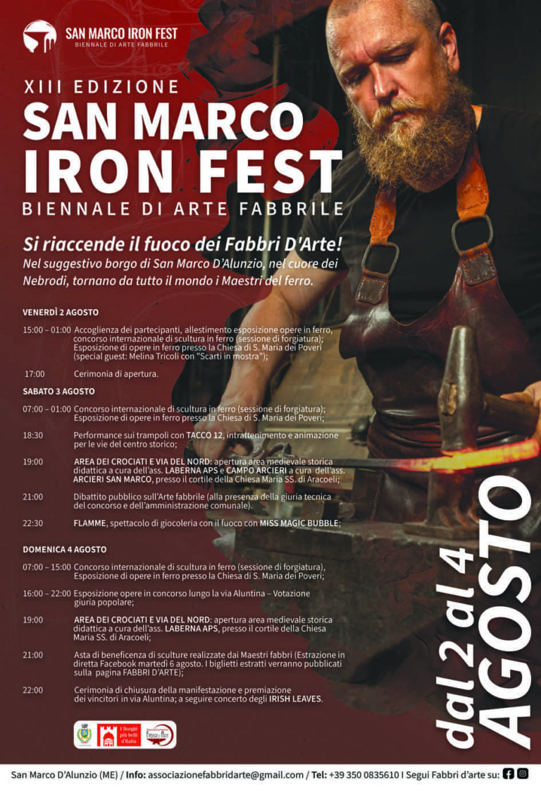 San Marco d’Alunzio – “Iron Fest” Tutto pronto per la 13ª Biennale d’Arte Fabbrile