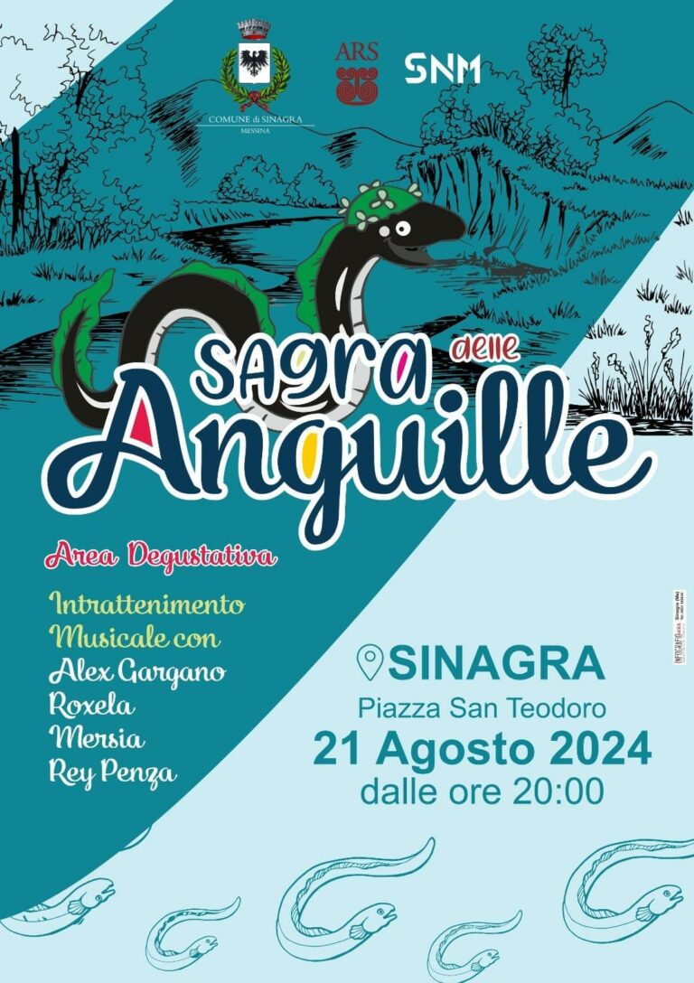 Sinagra – Appuntamento il 21 agosto con l’attesa “Sagra delle Anguille”