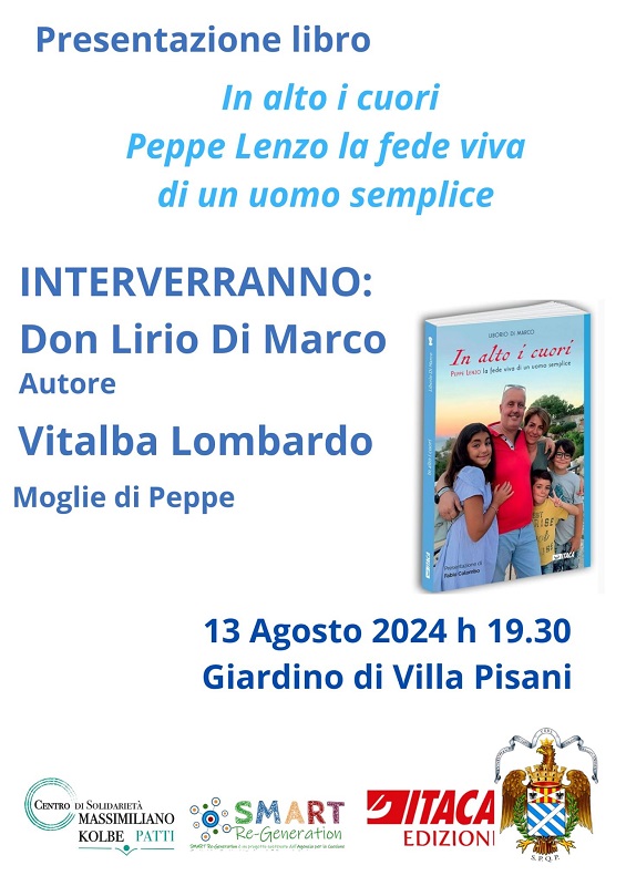 Patti: stasera la presentazione del libro “In alto i cuori” – Peppe Lenzo, la fede viva di un uomo semplice”