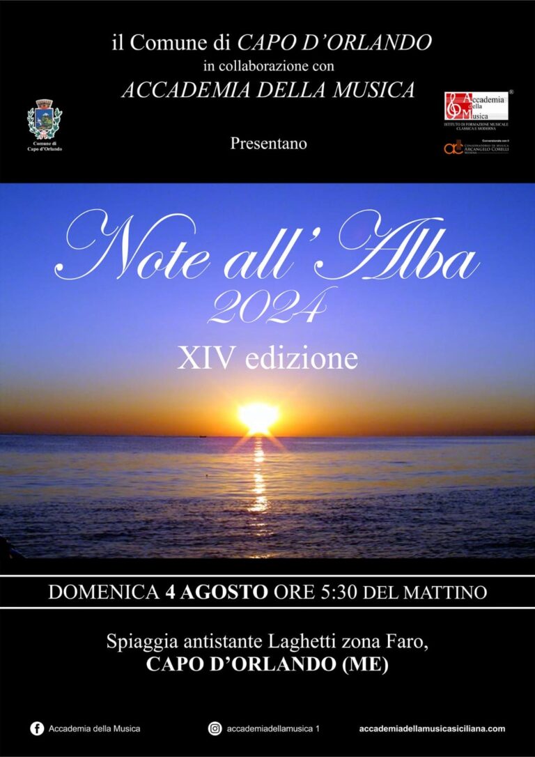 Capo d’Orlando – Domenica 4 Agosto la XIV edizione di “Note all’Alba”