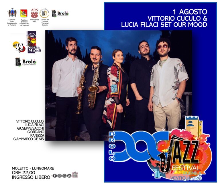 Festival Jazz, a Brolo oggi Vittorio Cuculo & Lucia Filaci 5et