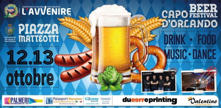 Capo d’Orlando – Beer Festival in piazza Matteotti il 12 e 13 ottobre