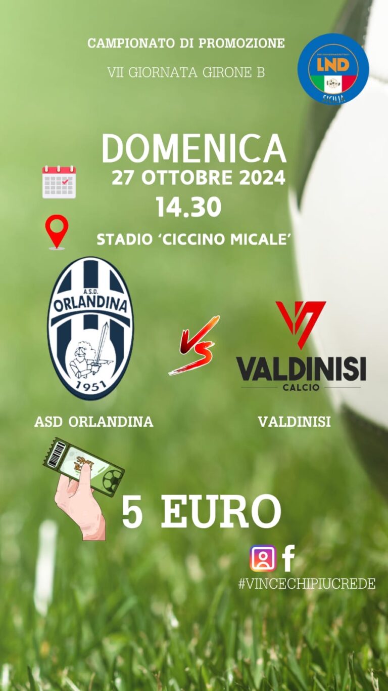 L’Orlandina Calcio torna a giocare davanti al proprio pubblico. Ingresso 5€