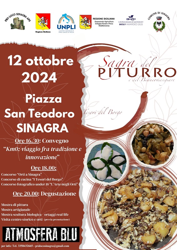 Sinagra: il 12 ottobre la II edizione della “Sagra del Piturro e del biancomangiare – Tesori del borgo”