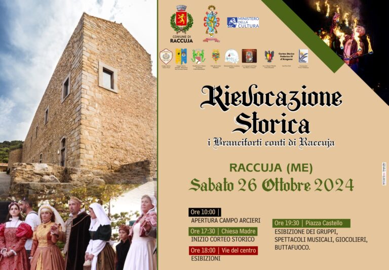 Sabato 26 ottobre la rievocazione storica “I Branciforti conti di Raccuja”