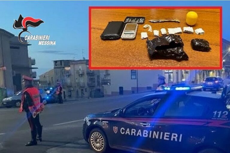 Acquedolci: con la droga al bar. Arrestato un 52enne