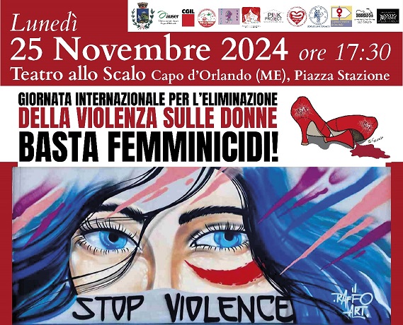 Capo d’Orlando: al teatro allo scalo “Basta femminicidi- Stop Violence”