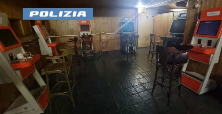 Catania, sala giochi abusiva in un circolo privato. La Polizia di Stato mette tutto sotto sigilli