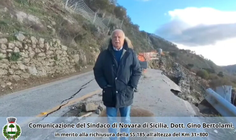 Novara di Sicilia, nuovi crolli sulla SS 185 “Sella Mandrazzi. Sindaco Bertolami “Vogliamo sapere perché i lavori non sono proseguiti!”