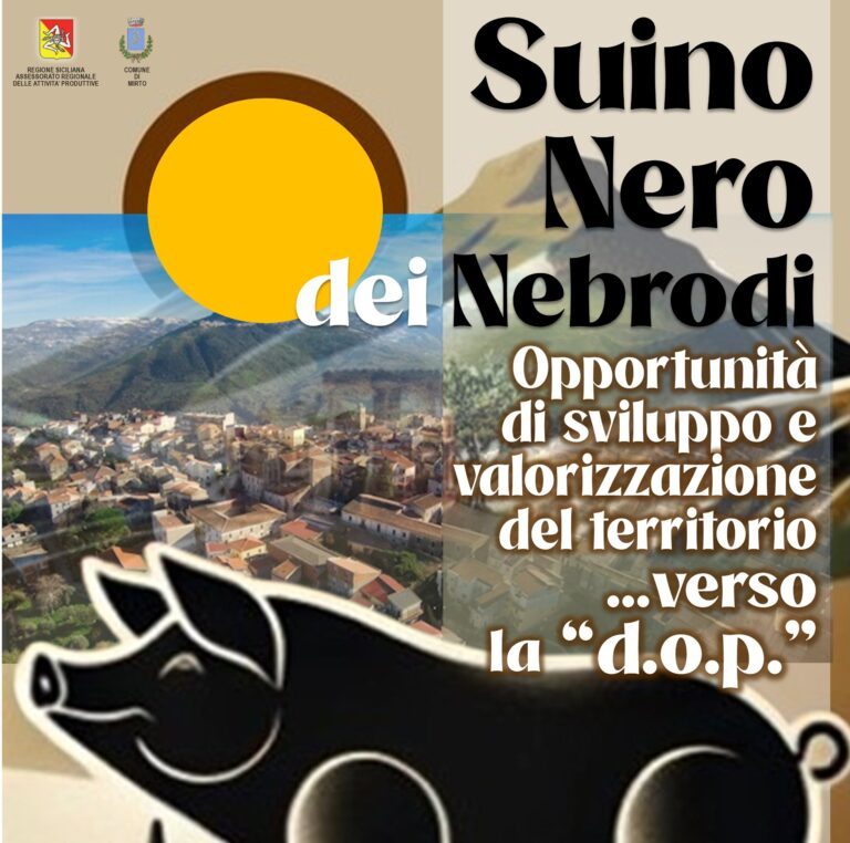 Mirto ospita il convegno sul Suino Nero dei Nebrodi: valorizzazione, territorio e futuro. Appuntamento il 2 gennaio