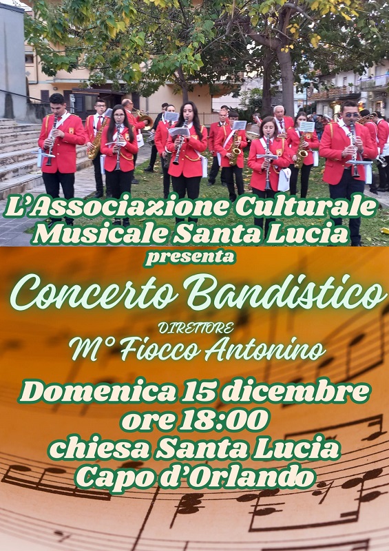 Capo d’Orlando: concerto bandistico nella chiesa di Santa Lucia