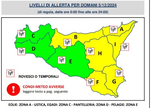 Ancora maltempo in Sicilia, domani allerta gialla in provincia di Messina