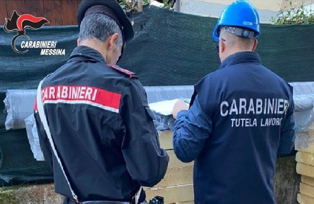 Taormina: controlli dei carabinieri, sospesa l’attività in un cantiere