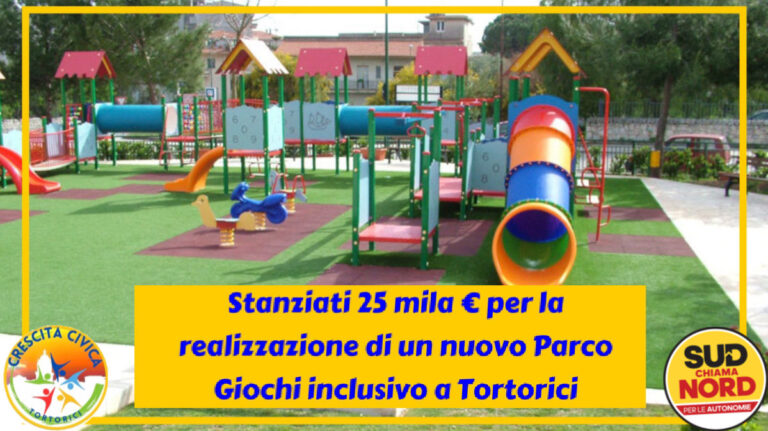 Tortorici – 25.000€ per un parco giochi inclusivo. Importante finanziamento ottenuto da Crescita civica