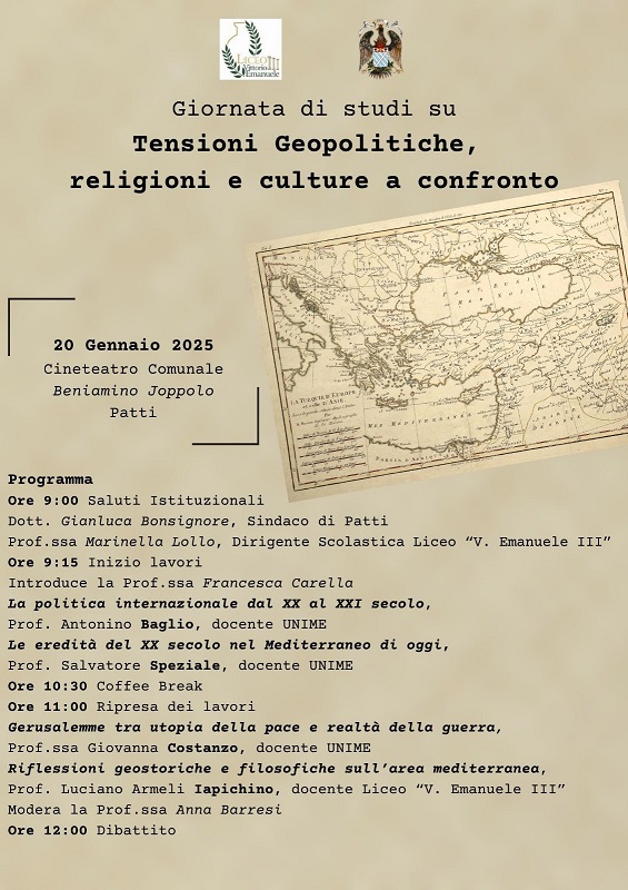 Patti: giornata di studi su “Tensioni geopolitiche, religioni e culture a confronto”