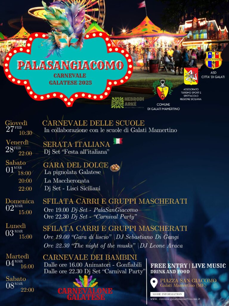 Galati Mamertino – Presentato il calendario delle manifestazioni di Carnevale