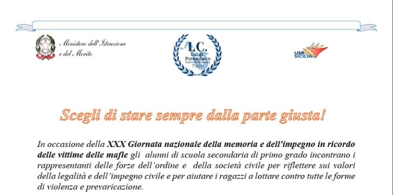 Patti: l’ic “Pirandello” presenta “Scegli di stare sempre dalla parte giusta!”