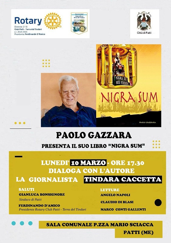 Patti: la presentazione del libro di Paolo Gazzara “Nigra Sum”