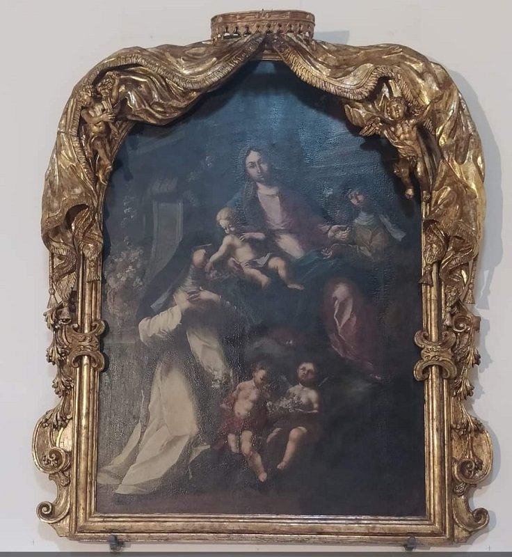 Dipinto Madonna col Bambino Tra Santa Rosa e Santa Caterina