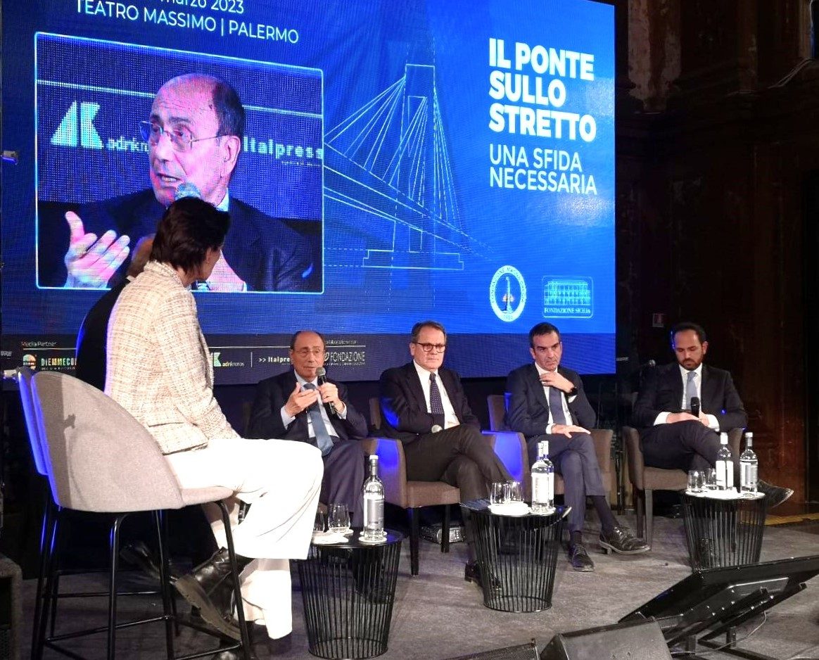 Schifani al teatro Massimo su Ponte Stretto