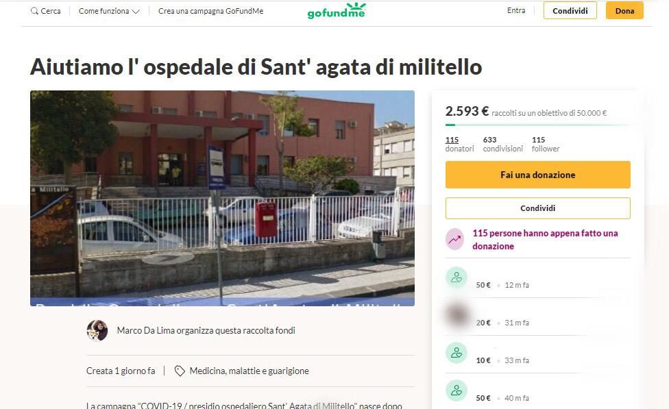 raccolta fondi ospedale di Sant'Agata