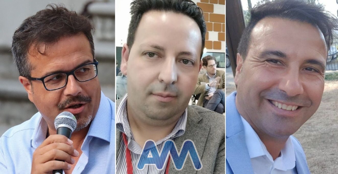 Da sinistra l'attuale primo cittadino, Nino Musca, Emanuele Giglia e Carmelo Rizzo